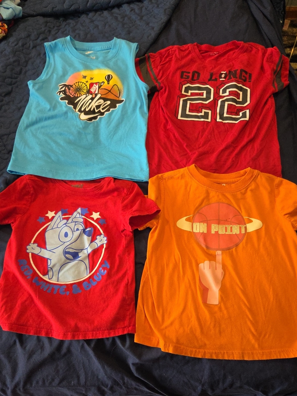 Boys Lot Of Short Sleeve Tees And A Nike Blue Graphic Kids Sleeveless Tee